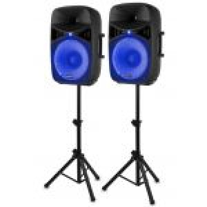 Pack 2x Colunas Amplificadas (com Suportes) 15" 1000W (VPS152A) - VONYX