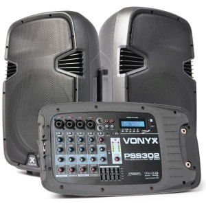 Vonyx Sistema de Som Portátil 10" 300W PSS302 - 170.118