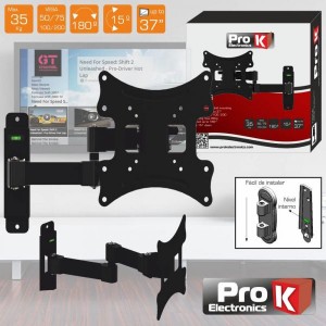 ProK Electronics Suporte para Lcd 12/37" 35KG Preto C/ Braço Duplo FX-206