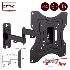 JOLLY Suporte Lcd/led 27/42" 15KG Vesa 200/200 com 2 Braços Preto ELB-2342/3