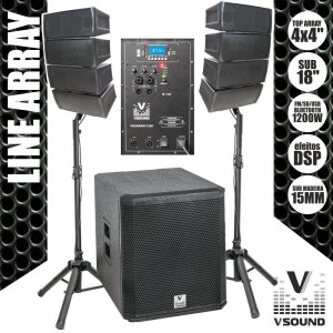 VSound 8 Colunas 2x4"+ sub 18" 1200W - VSSARRAY1200