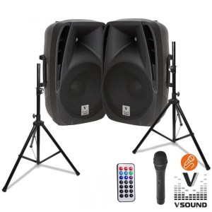 VSound Colunas Ativa + Passiva 12" 2x400W- VSSG12A