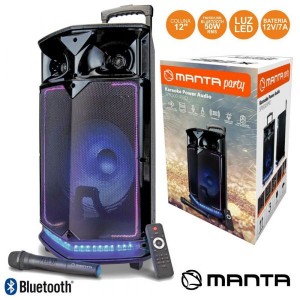 Manta Coluna Amplificada 12" Usb/bt/sd/mic/guitar/aux/fm