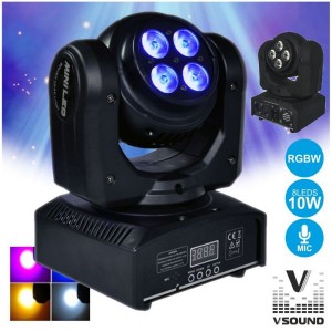 Vsound Moving Head 8 Leds Cree 10w Rgbw Dmx Mic LEDMV811RGBW