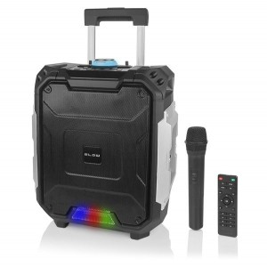 Blow Coluna Amp. Portátil 8" + 2" 100W MP3/USB/SD/Bluetooth/FM/Karaoke c/ Micro sem Fios e Comando - BT3100