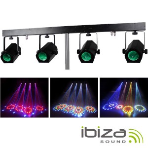 BARRA 1.2MT C/ 4 PROJECT LED RGBWA  228 LEDS IBIZA 4MOON-BAR