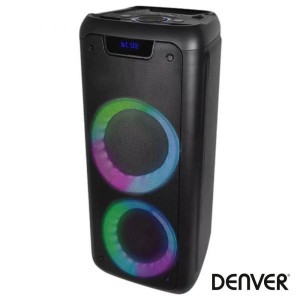 Denver Coluna Amplificada 6.5" Bluetooth Bat/USB/AUX/SD Black - BPS-350NR Denver Coluna Amplificada 6.5" Bluetooth Bat/USB/AUX/SD Black - BPS-350NR