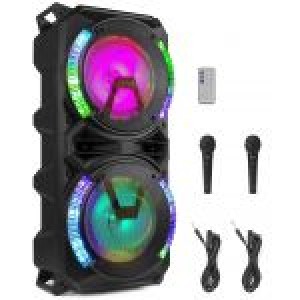 Coluna Amplificada Karaoke 2x 8" 900W USB/SD/BLUETOOTH c/ Efeitos LED RGB (LIVE280) - FENTON