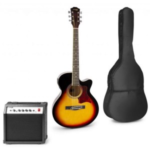 Max Pack Showkit Guitarra Acústica + Amplificador 40W + Acessórios (Castanho) - 173.174