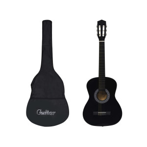 vidaXL Guitarra clássica para iniciantes com saco 3/4 36" preto