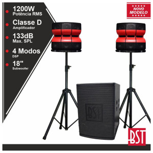 Sistema Ativo 12 altifalantes 4" / Subwoofer 18" 1200W/RMS