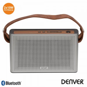COLUNA BLUETOOTH PORTÁTIL 10W USB/BAT CINZENTO DENVER