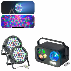 PROJETOR PAR 36 LEDS RGBW E PROJETOR LED 3EM1 RGBW