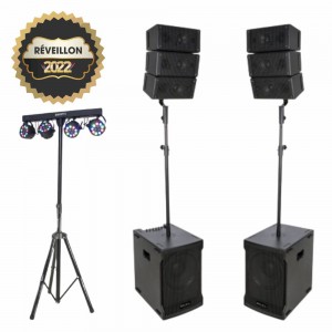 PACK SISTEMA LINE-ARRAY/CONJUNTO 4 MINI PROJECTORES PAR 12W