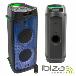 COLUNA AMPLIFICADA 2X6.5" USB/SD/AUX/BT LED TWS IBIZA