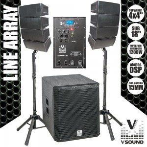 SISTEMA LINE-ARRAY ATIVO 8 COLUNAS VSSARRAY1200