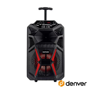Coluna Amplificada 8" USB/BT/MicroSD/Bat LEDS Preta DENVER