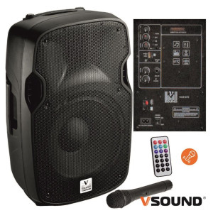 COLUNA AMPLIFICADA 12" USB/BT/SD/BAT MIC S/FIOS VSOUND