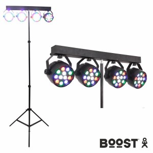 Conjunto 4 Mini Projector Par 12W RGBW LED + Suporte  BOOST-LIGHT70