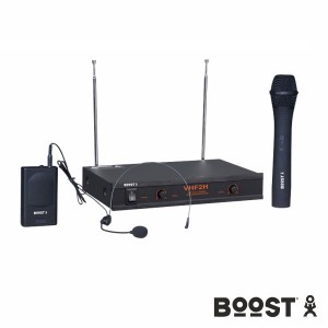 Central Microfone S/ Fios 2 Canais VHF 160/260MHz BOOST vhf 2h