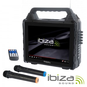 Coluna Amplificada C/ Ecrã USB/BT/SD/AUX IBIZA KARAVISION