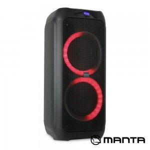 Coluna Amp. SPK5310PRO 2x8" USB/SD/AUX/BT LED RGB MANTA
